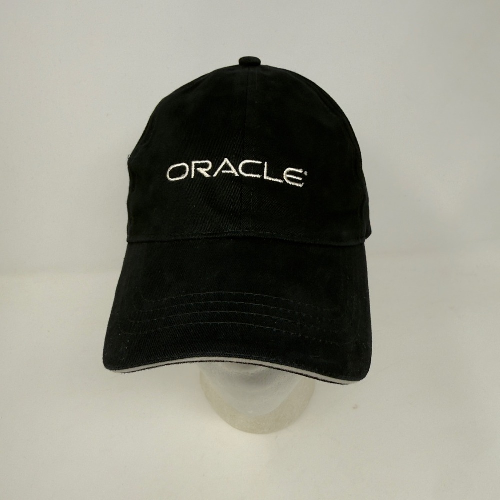 Oracle Tech Corporate Promo Black Strapback Baseball Hat AMC Deluxe Headwear